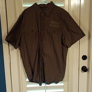 Harley Davidson Dress Shirt Short Sleeve 2XL